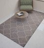 Grey Wool Trellis 5 x 8 Feet Hand Woven Carpet