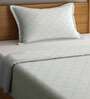 Grey Solid 300 TC Cotton Single Bed Cover with 1 Pillow Cover