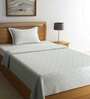 Grey Solid 300 TC Cotton Single Bed Cover with 1 Pillow Cover