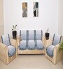 GreyBlue 5 Seater Floral 10Pcs Sofa Covers