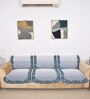 GreyBlue 5 Seater Floral 10Pcs Sofa Covers
