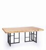 Grid Solid Wood Small Coffee Table In Natural Finish