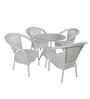 Griffith Wicker Table And Chair (With 4 Chair) Set In White Finish