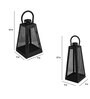 Grille Black Metal Table Lantern (Set of 2)