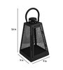 Grille Black Metal Table Lantern