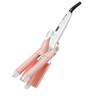 Groomiist 58 Watts Professional Series 3 Barrel Foldable Hair Curler SSWS-63 with LCD Display & Temperature Settings (White & Peach)