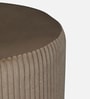 Groovy Velvet Fluted Pouffe In Brown Colour
