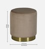 Groovy Velvet Fluted Pouffe In Brown Colour