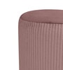 Groovy Velvet Fluted Pouffe In Brown Colour