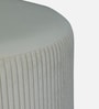 Groovy Velvet Fluted Pouffe In Cream Colour