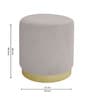 Groovy Velvet Fluted Pouffe In Cream Colour