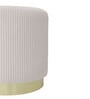 Groovy Velvet Fluted Pouffe In Cream Colour