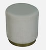Groovy Velvet Fluted Pouffe In Cream Colour