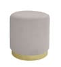 Groovy Velvet Fluted Pouffe In Cream Colour