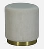 Groovy Velvet Fluted Pouffe In Cream Colour