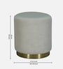 Groovy Velvet Fluted Pouffe In Cream Colour