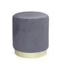 Groovy Velvet Fluted Pouffe In Dark Grey Colour