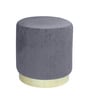 Groovy Velvet Fluted Pouffe In Dark Grey Colour