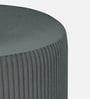 Groovy Velvet Fluted Pouffe In Dark Grey Colour