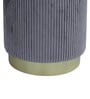 Groovy Velvet Fluted Pouffe In Dark Grey Colour