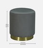 Groovy Velvet Fluted Pouffe In Dark Grey Colour