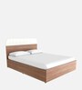 Grove Queen Size Bed in Brown & Vivid Cream Finish With Box Storage