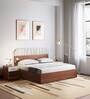 Grove Queen Size Bed in Brown & Vivid Cream Finish With Box Storage