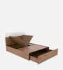 Grove Queen Size Bed in Brown & Vivid Cream Finish With Box Storage