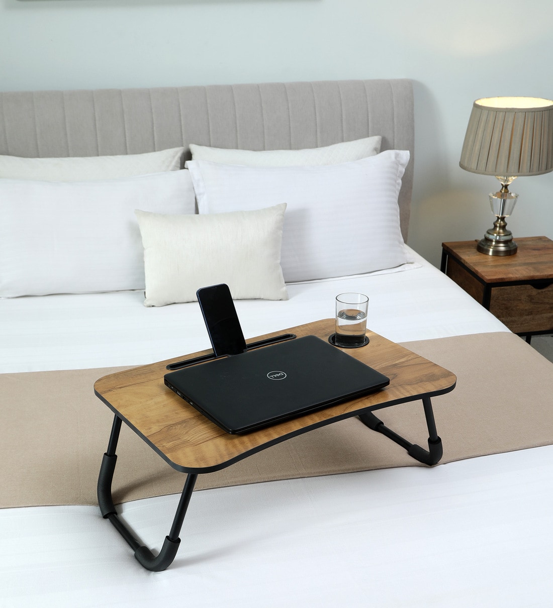 gizga essentials wood portable laptop table