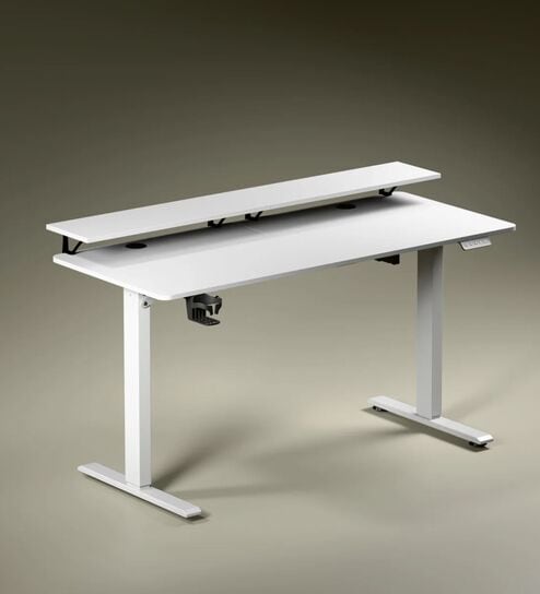 Gt Elevate Electric Height Adjustable Table In White Finish