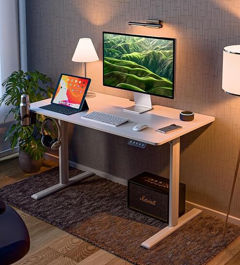 GT Imperium NEL Electric Height Adjustable Table in White Colour