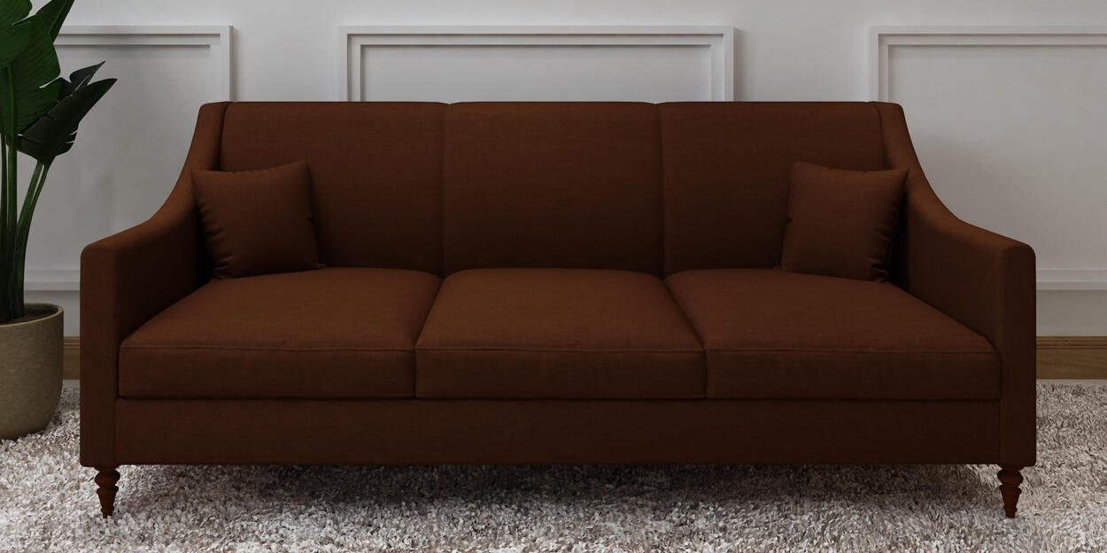 Buy Guildford Fabric 3 Seater Sofa In Coffee Color at 1% OFF by ...