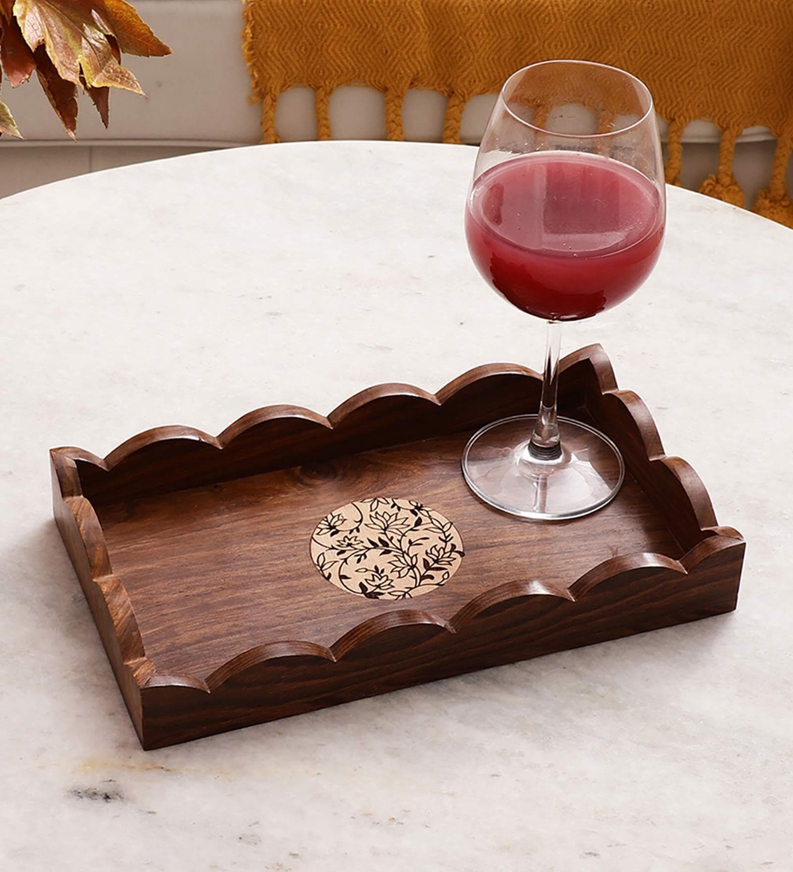 Gul Brown Sheesham Wood Serving Tray