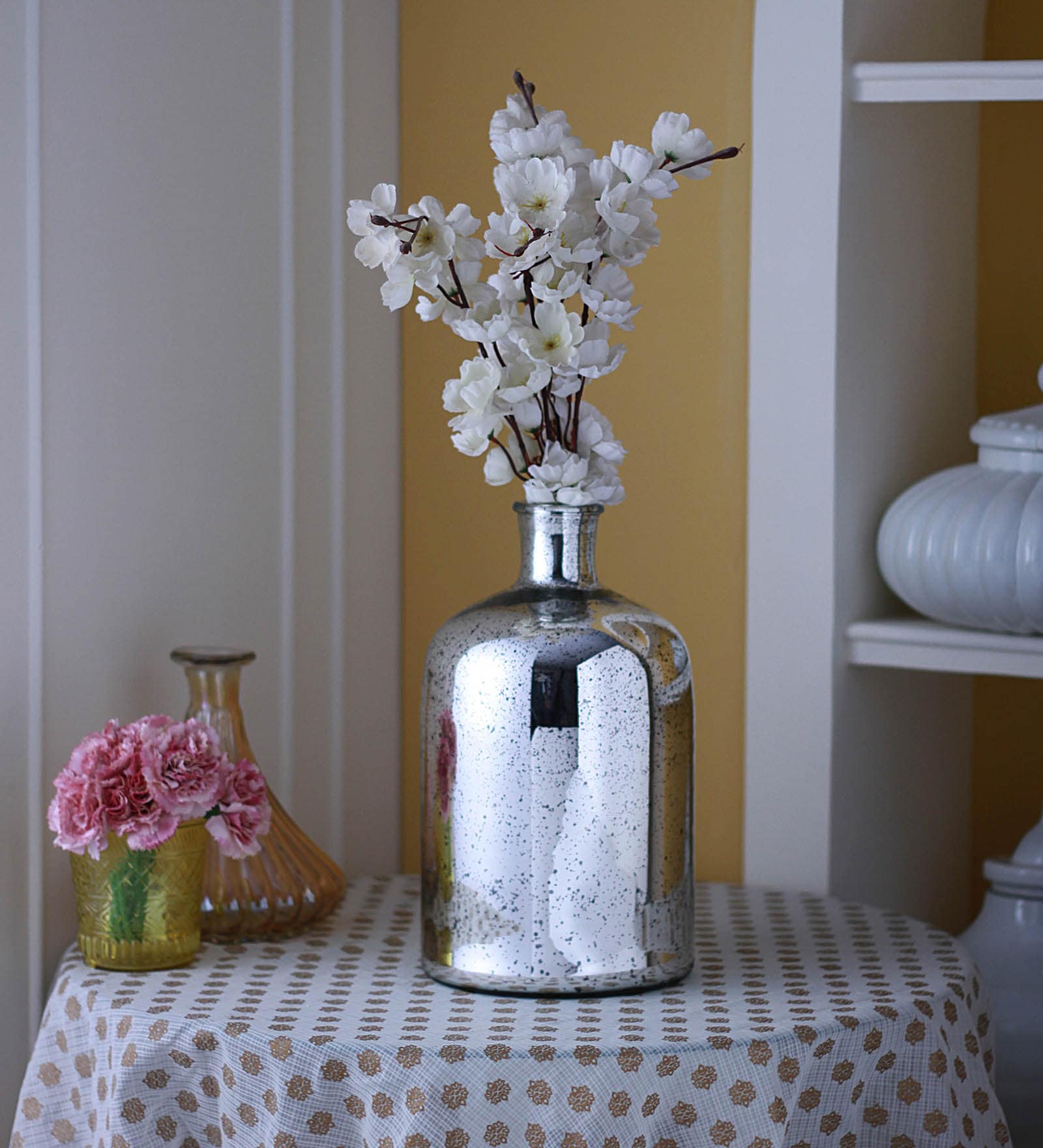 Buy Silver Glass Bottle Vase by Gupta Glass Gallery Online Eclectic Vases Eclectic Vases