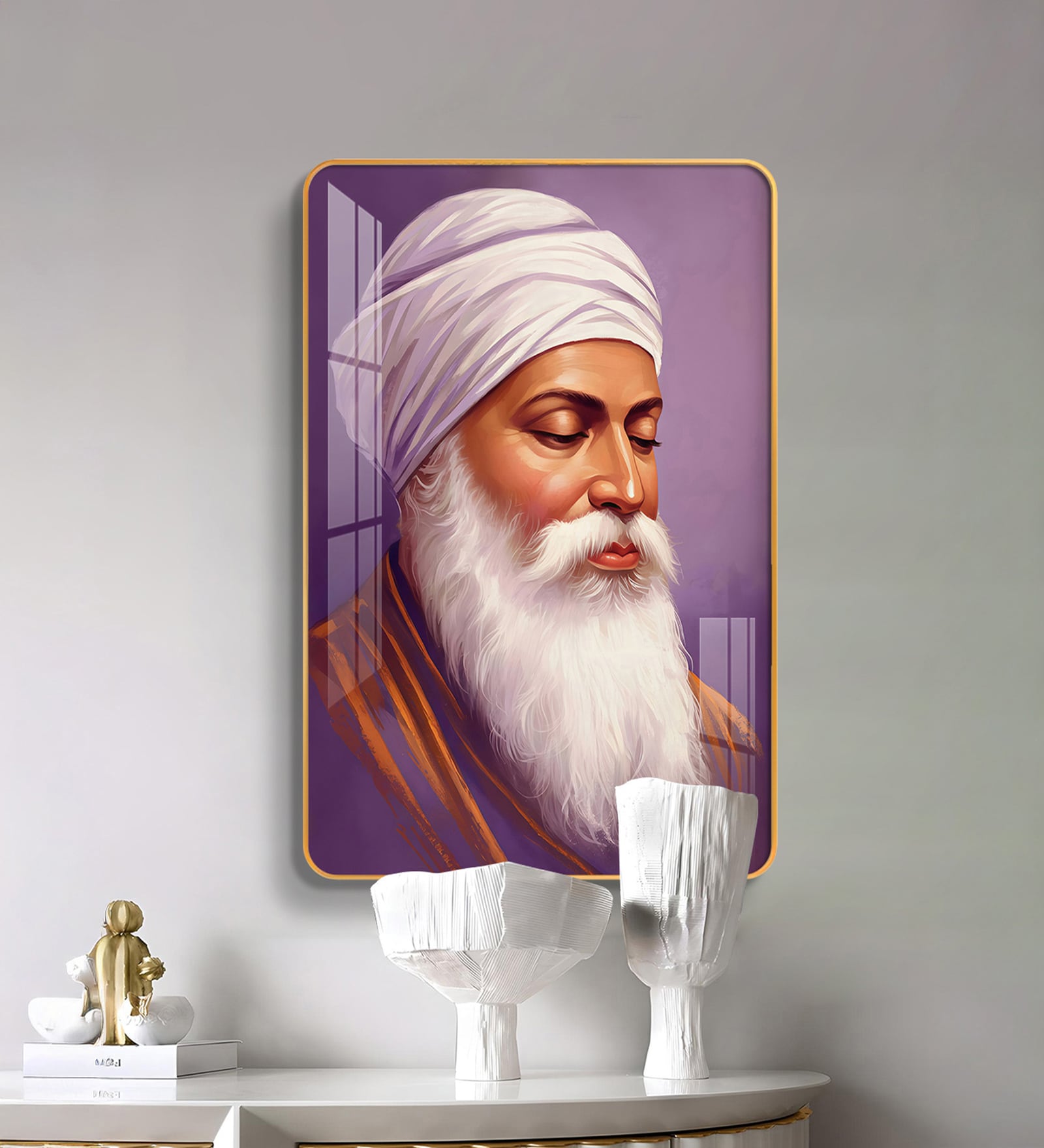 Guru Nanak Dev Ji MDF Wood Acrylic Wall Art