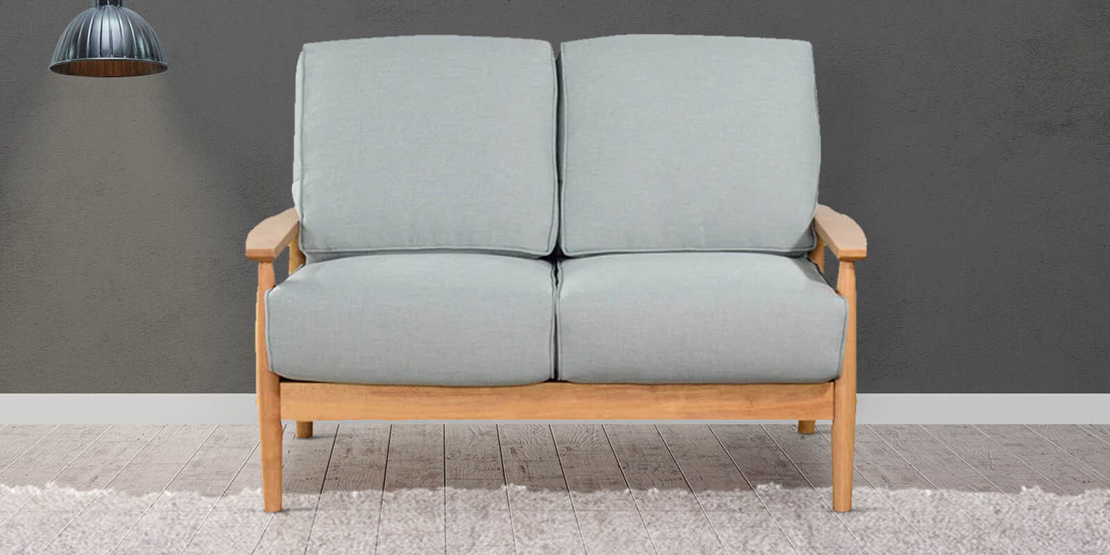 Buy Guarulhos Two Seater Sofa in Grey Colour by CasaCraft Online