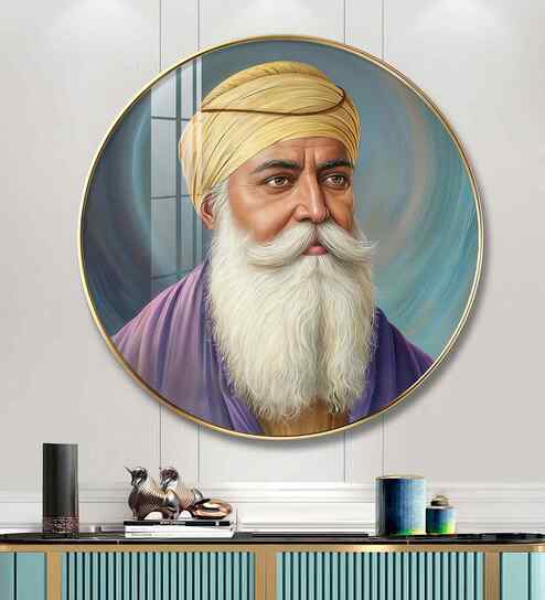 Guru Nanak Ji Acrylic Round Wall Art