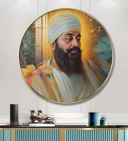 Guru Tegh Bahadur Ji Acrylic Round Wall Art