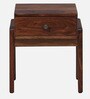 Messina Sheesham Wood Bedside Table in Scratch Resistant Rustic Teak Finish With Drawer