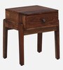 Messina Sheesham Wood Bedside Table in Scratch Resistant Rustic Teak Finish With Drawer