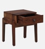 Messina Sheesham Wood Bedside Table in Scratch Resistant Rustic Teak Finish With Drawer