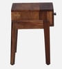 Messina Sheesham Wood Bedside Table in Scratch Resistant Rustic Teak Finish With Drawer