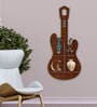 Guitar Shape Walnut Wood Wall Shelf