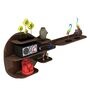 Guitar Wall Shelf With Back Light In Walnut Finish