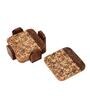 Gul Brown Sheesham Wood (Set of 4) Table Coaster with Stand