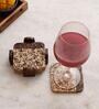 Gul Brown Sheesham Wood (Set of 4) Table Coaster with Stand