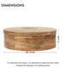 Gul Hand Crafted Mango Wood Chapati Box with Fine Carving Lid