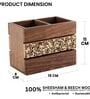 Gul Sheesham & Beech Wood Two Part Cutlery Holder