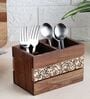Gul Sheesham & Beech Wood Two Part Cutlery Holder