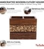Gul Sheesham & Beech Wood Two Part Cutlery Holder